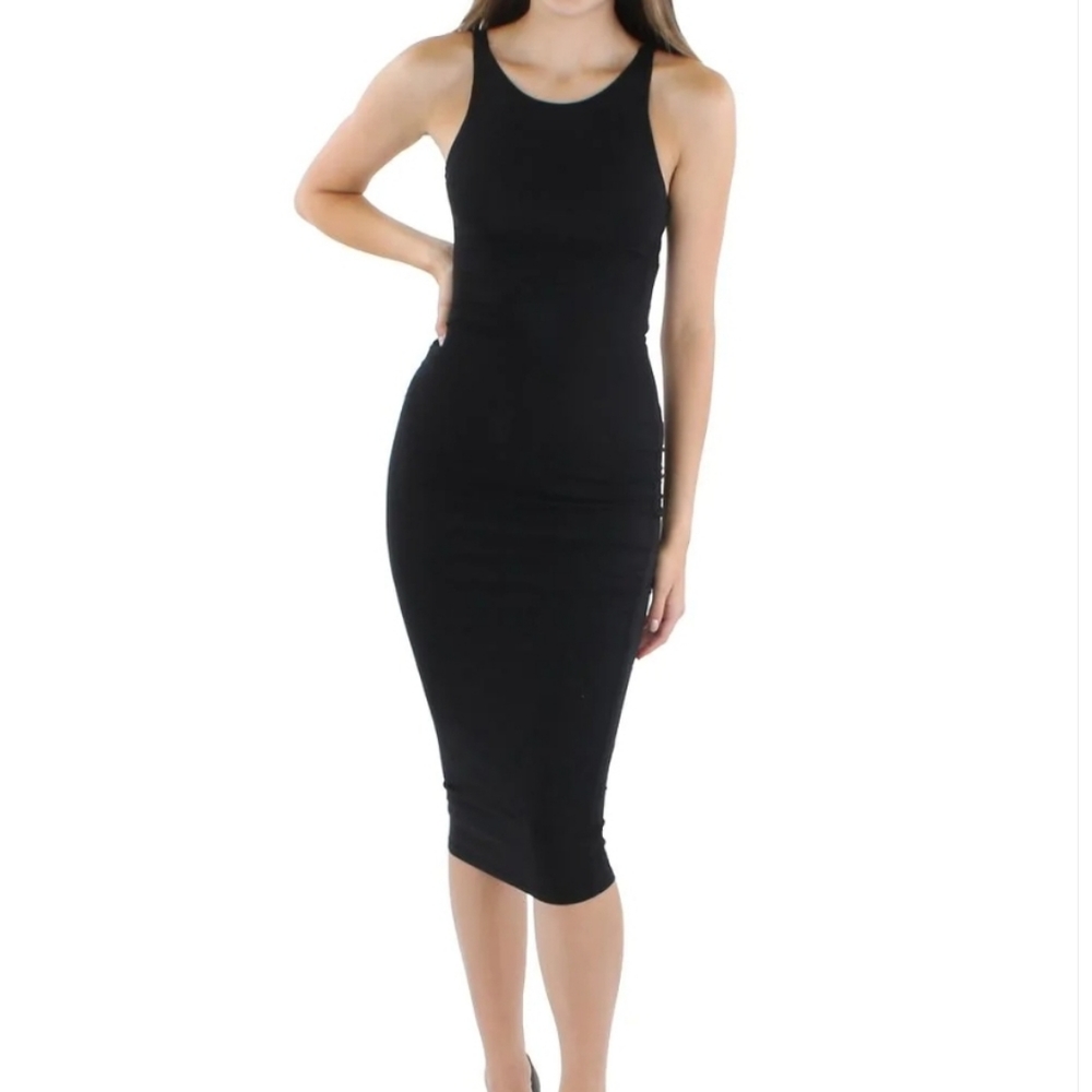 GOOD AMERICAN KNIT CUT-OUT MIDI DRESS Size 3
